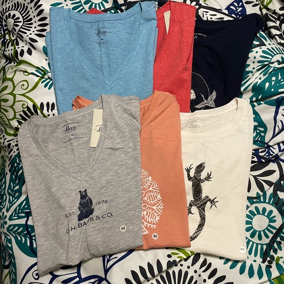 G.H. Bass &amp; Co. | Tops | 5 Womens Gh Bass Ss Tshirts | Poshmark